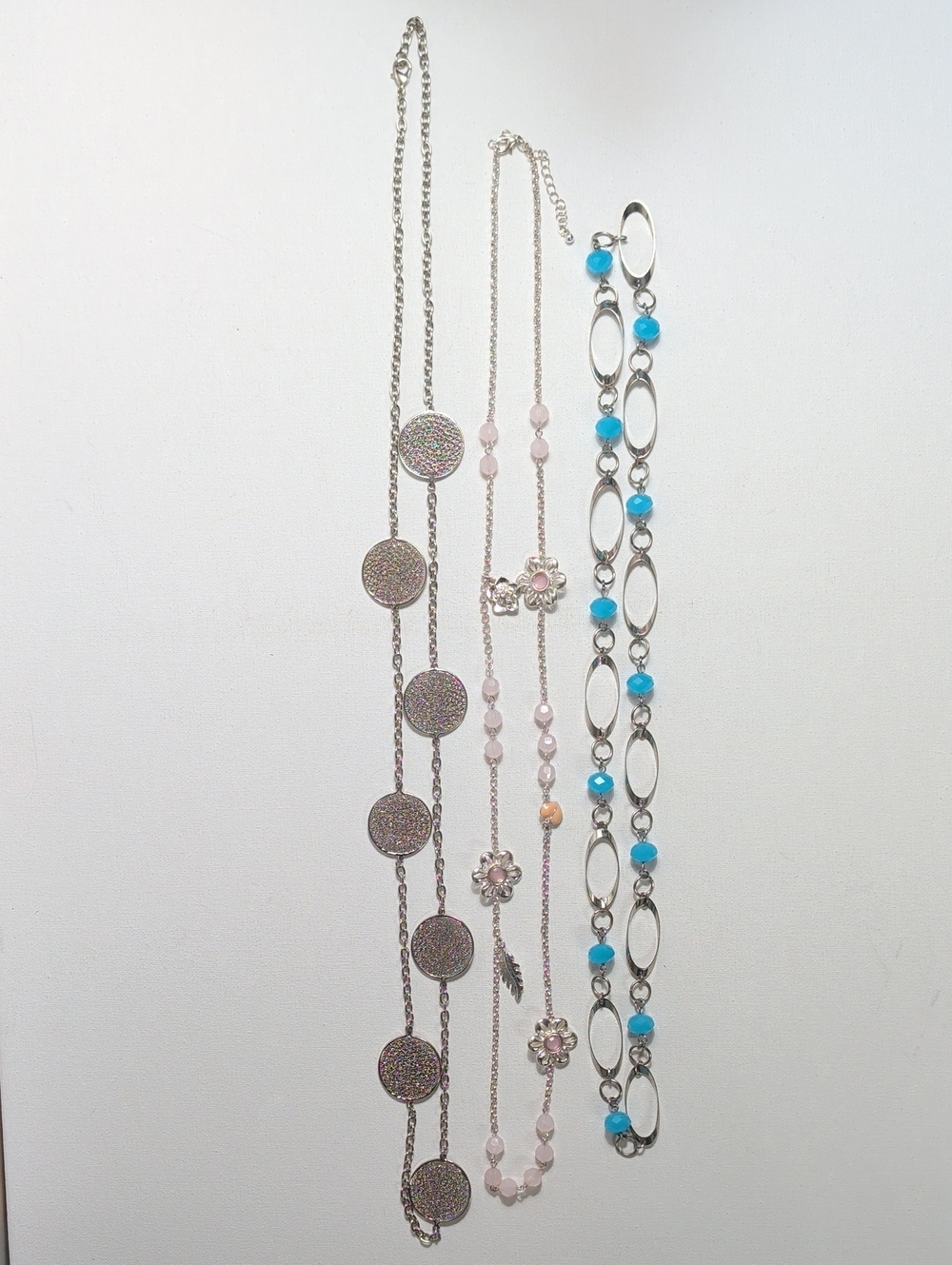 Silver Tone Layering Necklaces Bundle (Set Of 3)